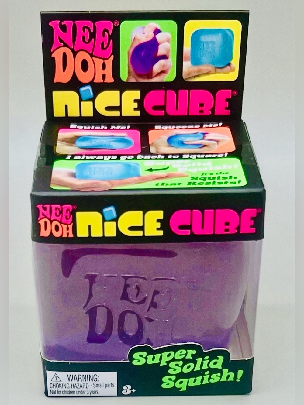 NEEDOH Nice Cube Super Solid Squish PURPLE 💜 Squishy Sensory Stress Relief Toy - Picture 3 of 8